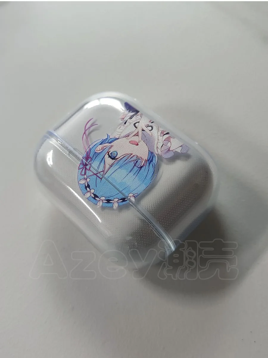 Japanese Anime Cute Rem Re Zero Lovely Girl Case silicone  Case For AirPods4 Pro 1 2 3 Clear Transparent Bluetooth Earphone Case