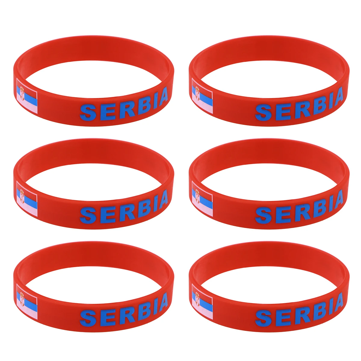 

6 Pcs Bracelet Outdoor Country Gym Sport Wristband Bands Flag Jewelry Men Women