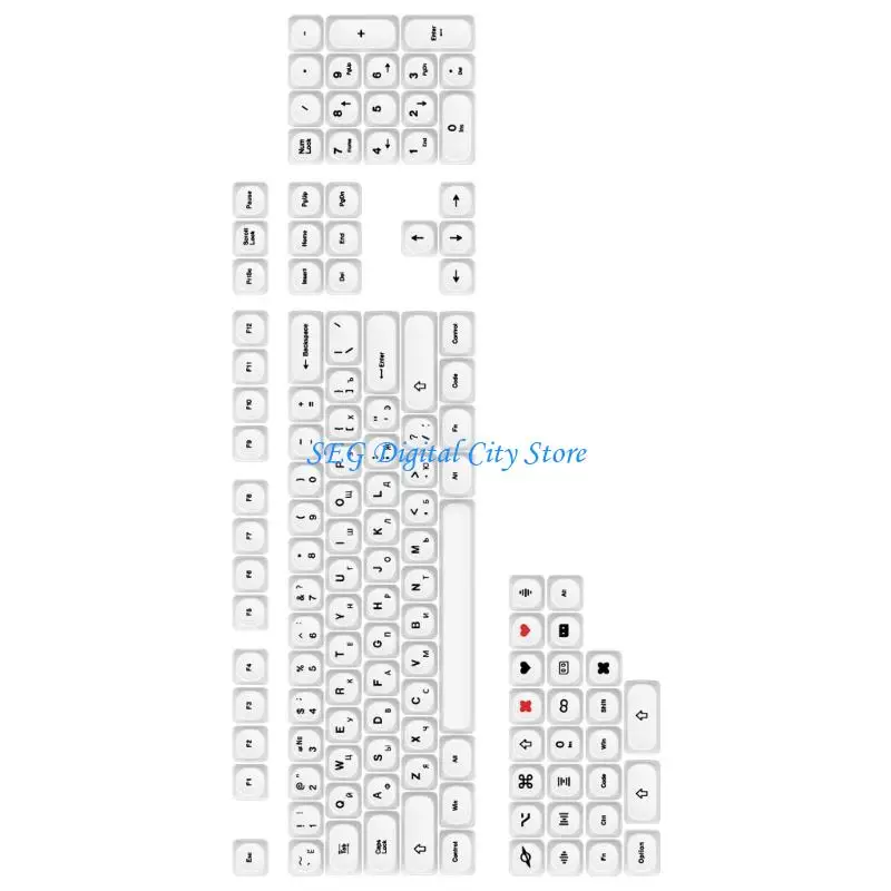 U75B White PBT Keycap Set 129Keys MOA Profile 9.9Mm Height For Mechanical Keyboard