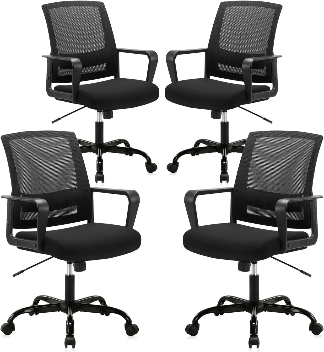 كرسي مكتب شبكي دوار مريح مع دعم قطني تنفيذي وتصميم دوار قابل للتعديل للكمبيوتر المكتبي المنزلي Bl #1