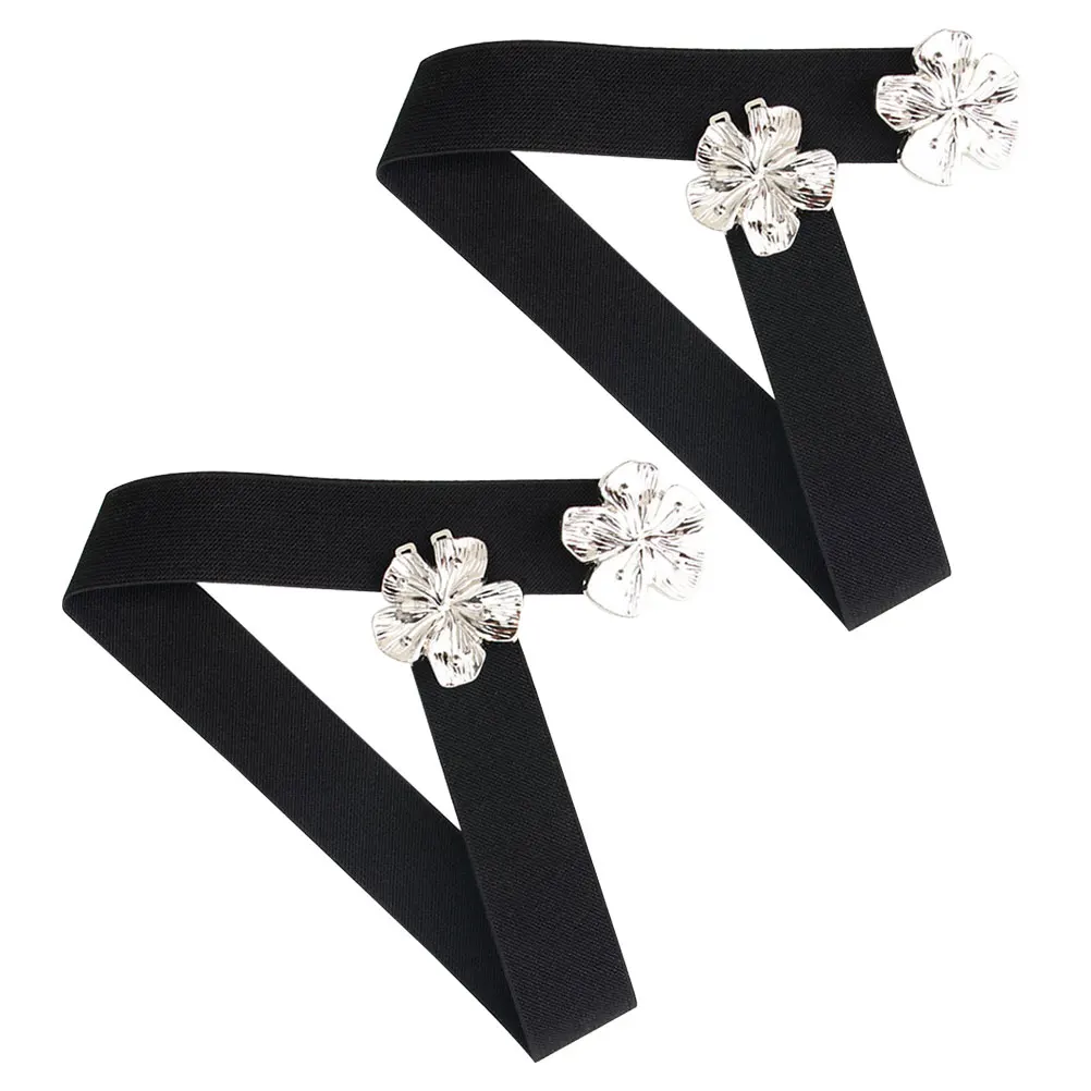 

2Pcs Women Elastic Dress Waistb Vintage Adjustable Beaded Ladies Dress Belts Formal Dresses Wide Elastic Belts
