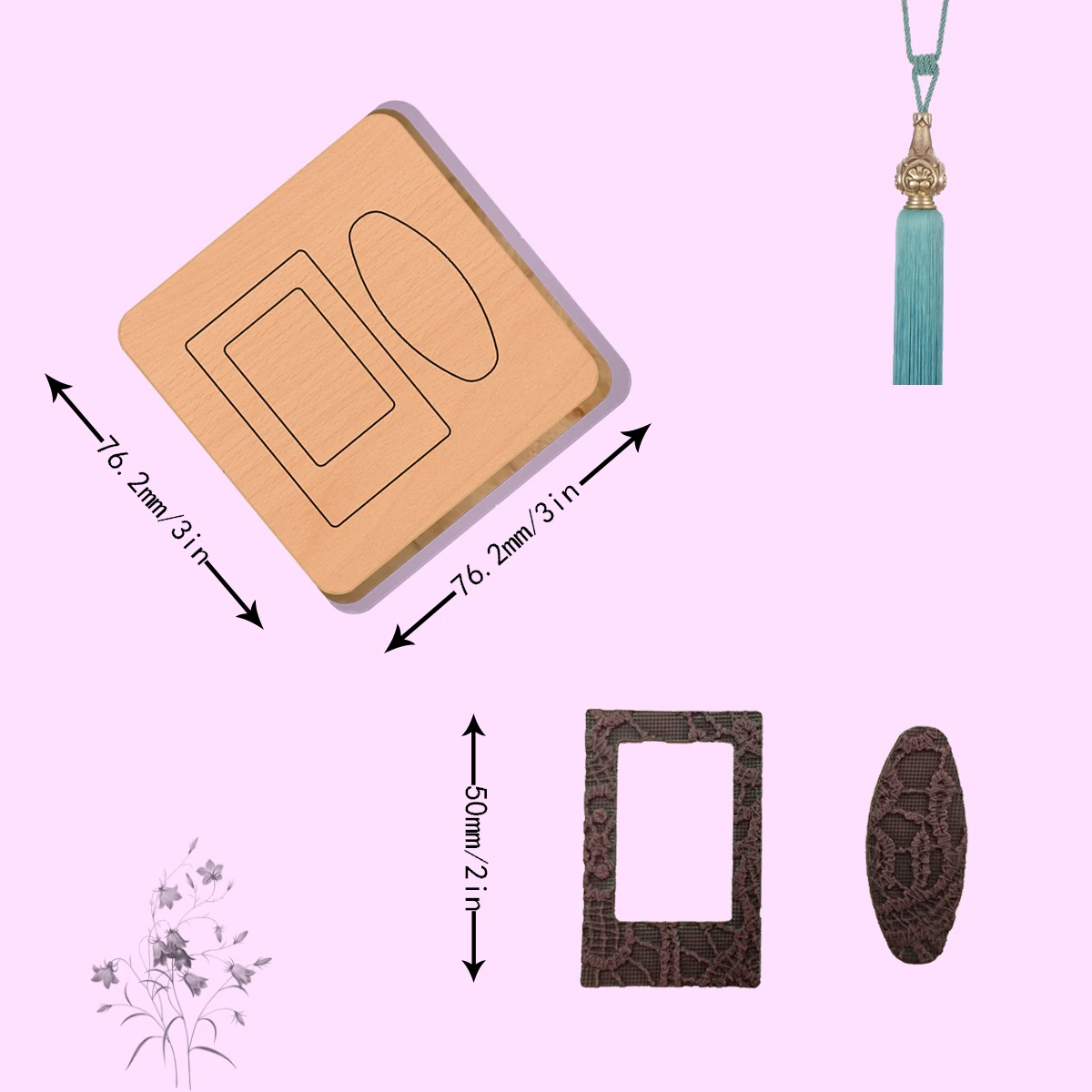 قالب قطع خشبي للأقراط ، مناسب لمعظم الآلات ، 2 "، أنماط مختلفة #1