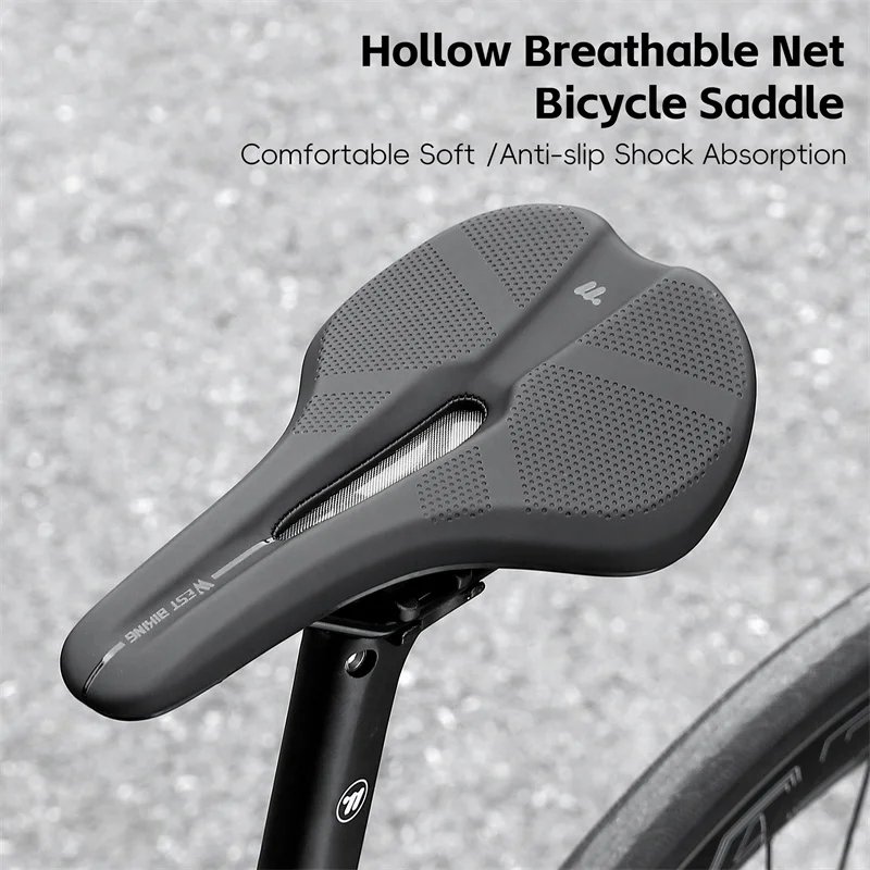 WEST BIKING Bicycle Saddle Road Bike MTB Comfortable Seat Mat Hollow Breathable Versatile Short Nose Lightweight Cycling Saddle