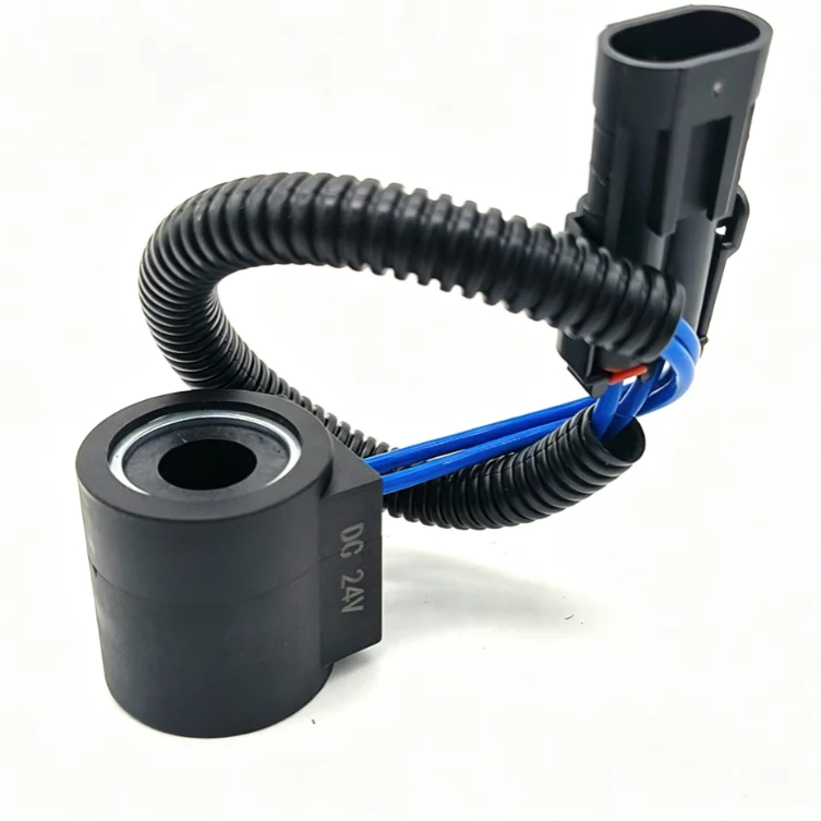 For Pilot Solenoid Coil 12V 24V Compatible with For Sunward SWE60 SWE70N9 For Excavator Hydraulic Control System