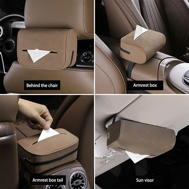 Leather Car Tissue Storage Box Auto Sun Visor Seat Back Hanging Tissue Box Holder For Nissan Qashqai X Juke J10 J11 Trail Tiida