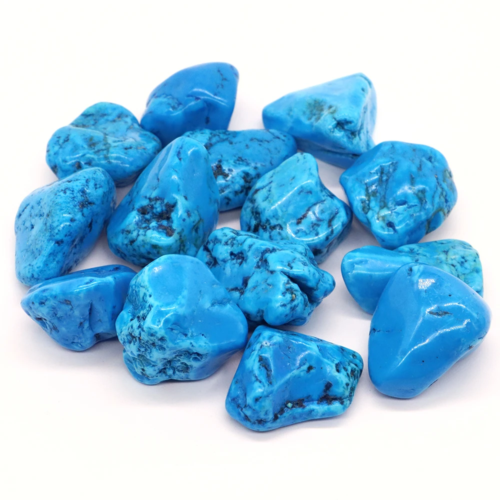 Natural Dye Blue Turquoise Irregular Tumbled Stones Healing Crystals, Quartz Aquarium Mineral Gem Home Decor Specimen Decoration