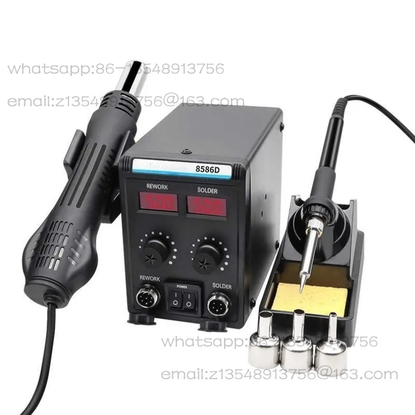 

Мощный сварочный стол горячего воздуха, цифровой дисплей «два в одном», 8586D, электрический паяльник для обслуживания, регулируемый