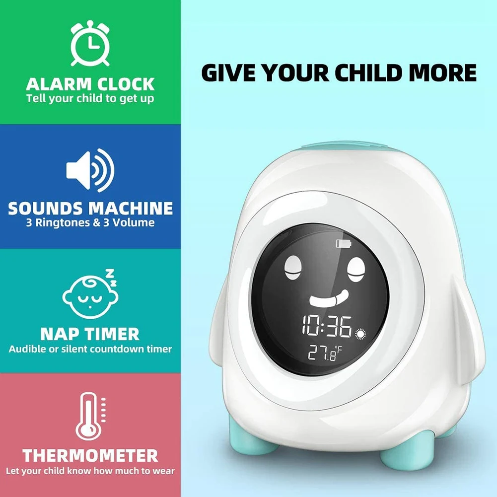 【Ship Within Kids Alarm Clock, Alarm Clock For Kids, Ready To Wake Up Sleep Trainer, Colorful Night Light, Nap Timer