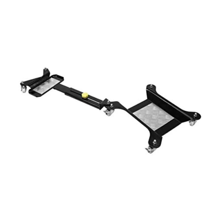 

Adjustable Motorcycle Dolly for Garage Use Heavy-Duty Steel Construction Black Finish Easy-Height Adjustment and Secure Bike Ho