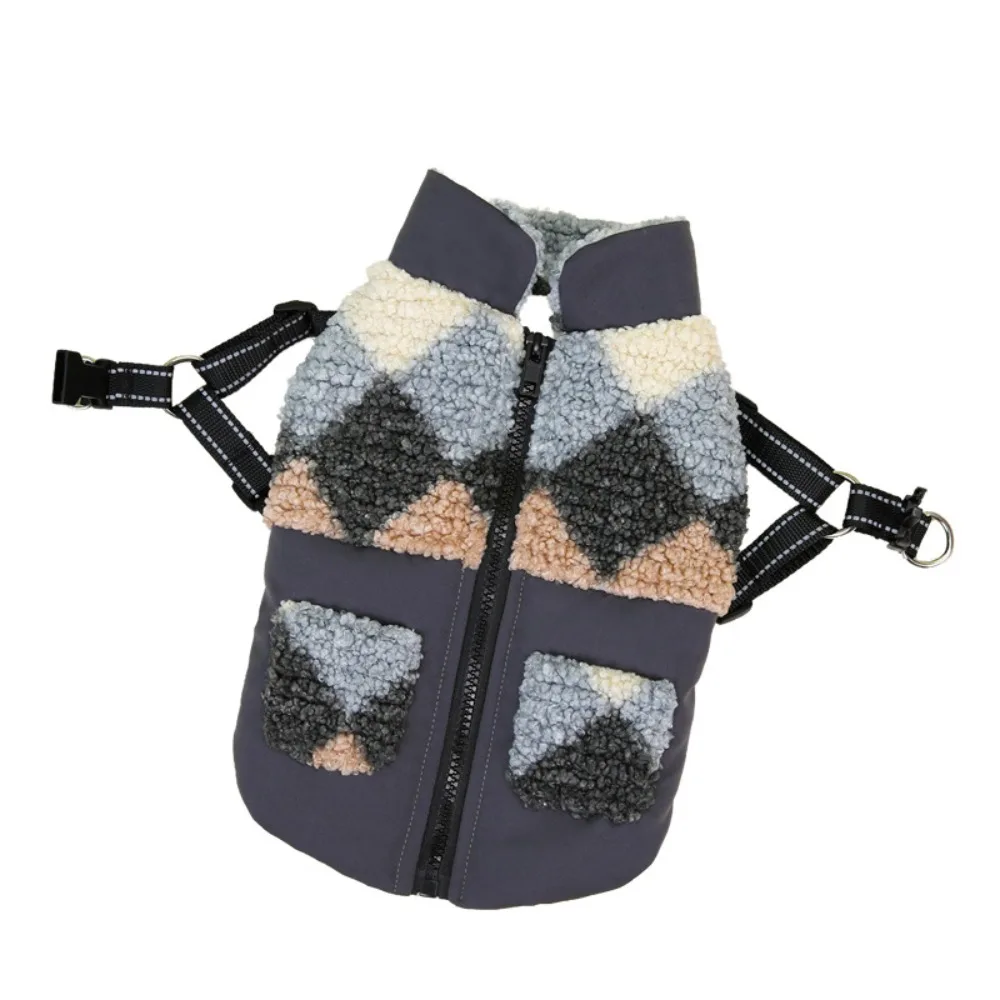 

Dog Apparel Warm Dog Jacket Thickened Built-In Chest Straps Dog Vest Reflective Vest Comfortable Puppy Coat Cold Weather