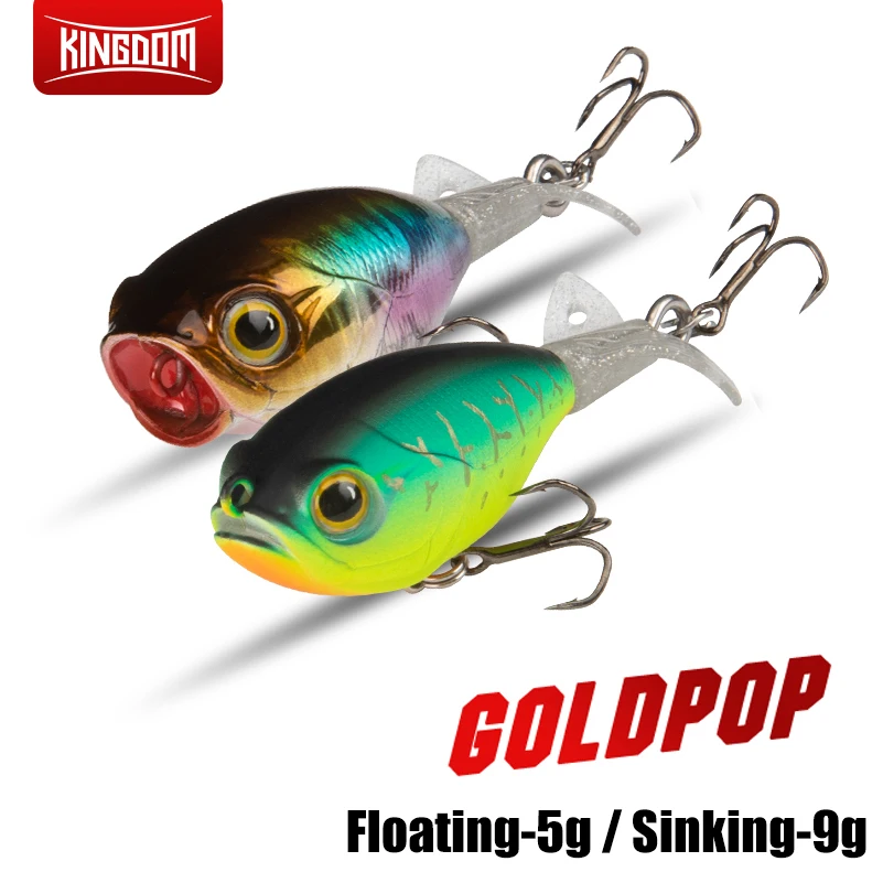 Kingdom Sinking Floating Whopper Plopper  Popper Pencil For Pike Bass Hard Baits 5.5g 9g Crankbait Fishing Lures Lure Tackles