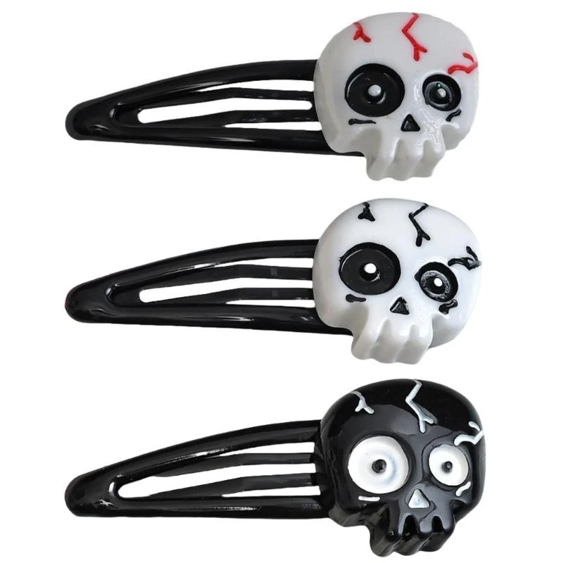 

652F Unique Skull Designs Hairpin Comfortable Hairpieces Decoration Cosplay Headwear Ornament for Trendy Individuals