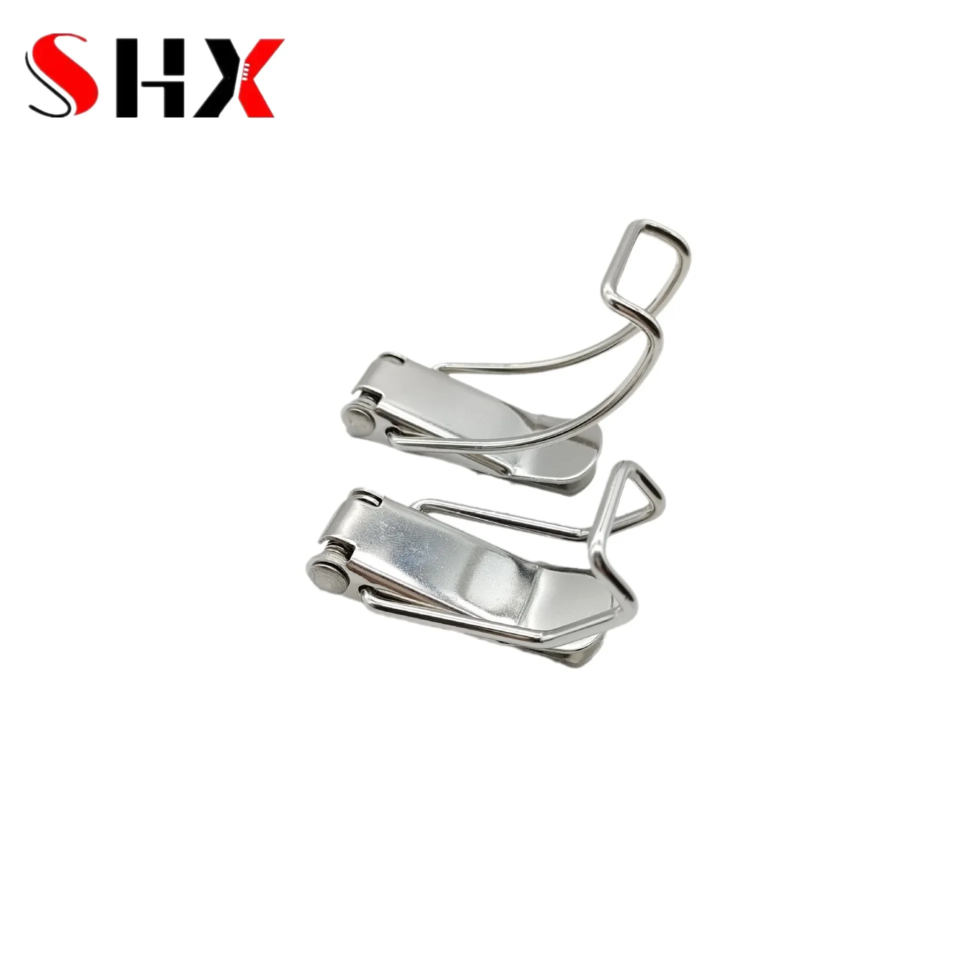 Duck Mouth Buckle Hook, Hasps caixa de madeira, Metal prateado, Spring Catch Fecho, Loaded Draw Toggle, 90 graus, 2pcs
