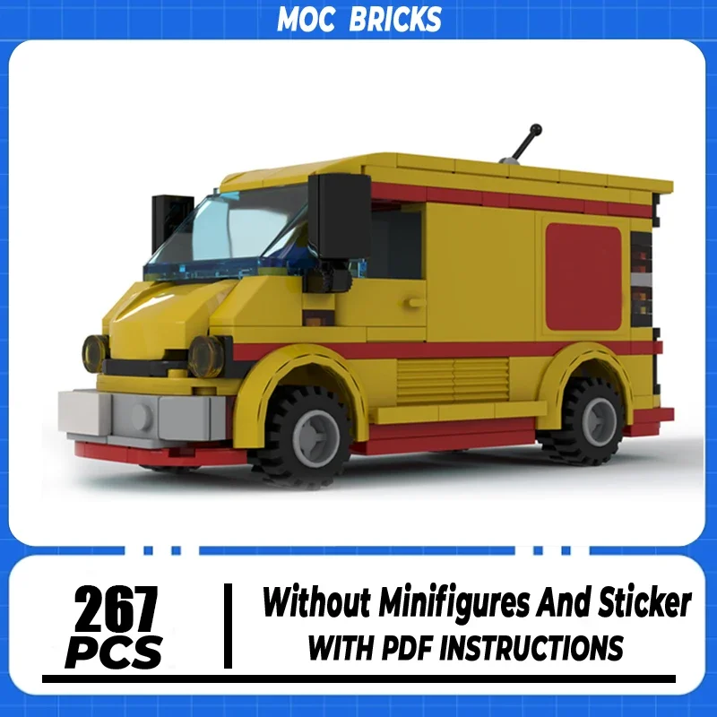 

Moc Building Bricks Medium Panel Mail Van Car Model Technology Modular City Car Blocks Construstion Toy DIY Set Assembly Gifts