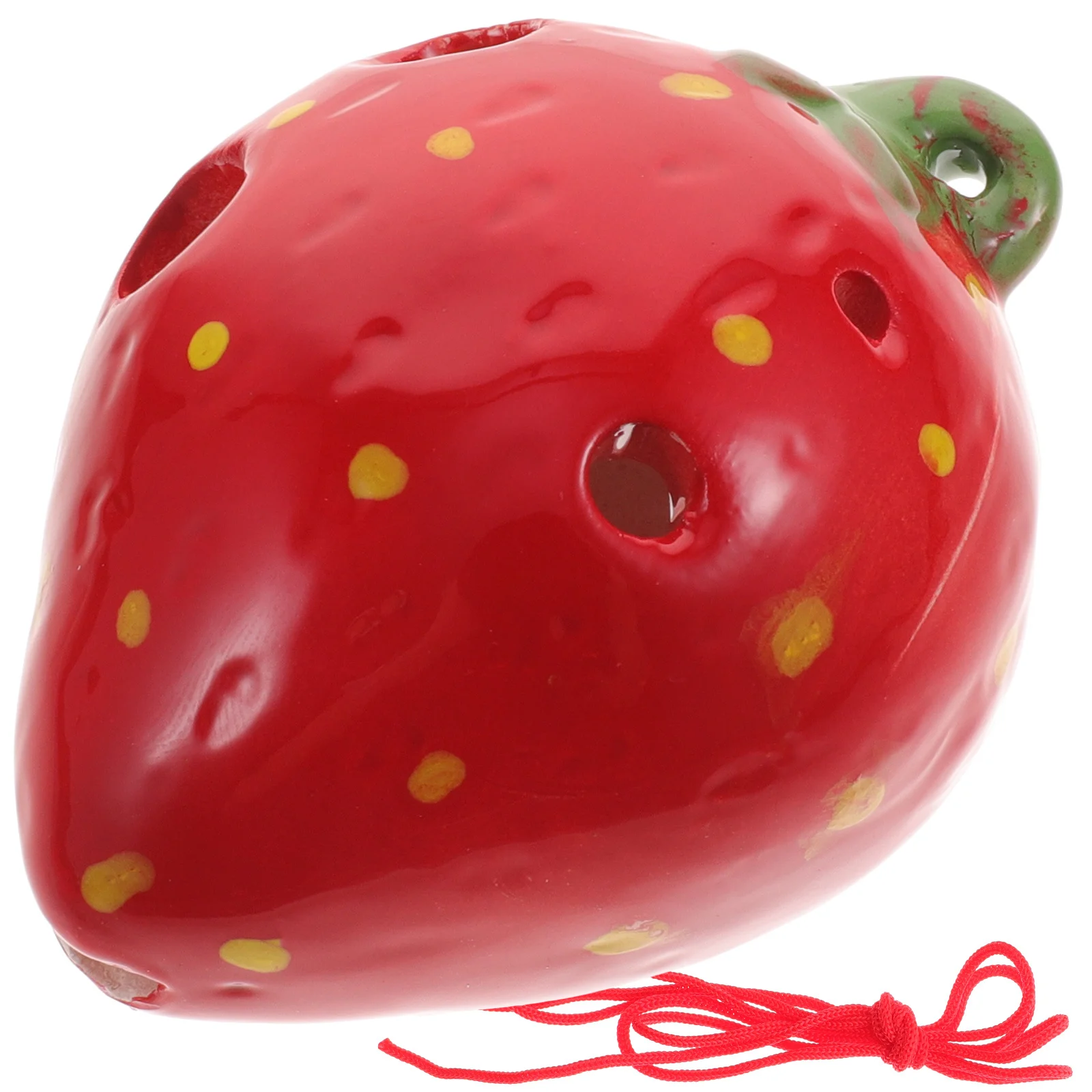 

1Set 6 Holes Ceramic Ocarina Strawberry Design Easy to Handle Long Service Life Creative Beginner Ceramic Ocarina