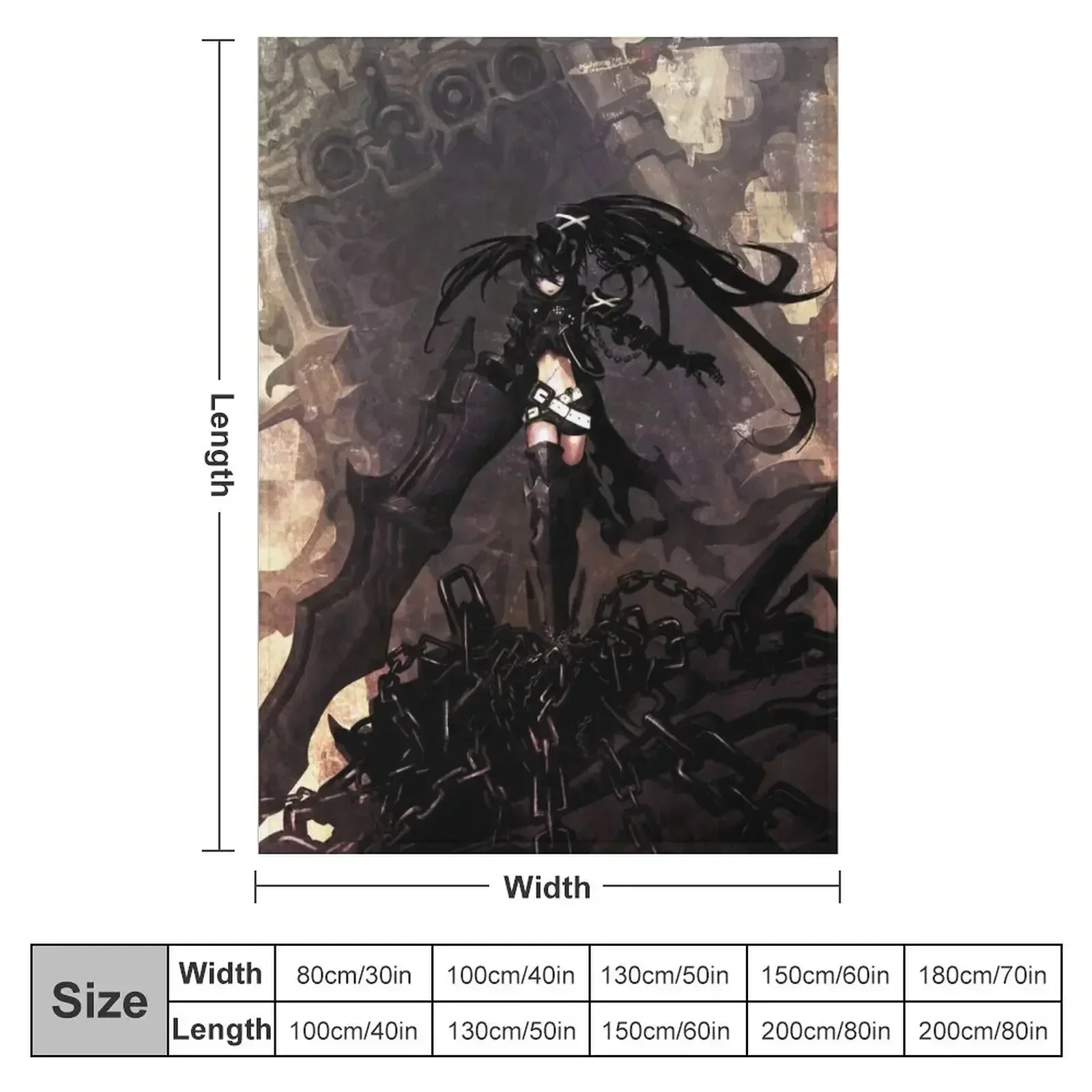 Black rock shooter Throw Blanket Luxury Designer Blankets For Sofas Sofas Blankets Sofas Of Decoration Flannels Furry Blankets
