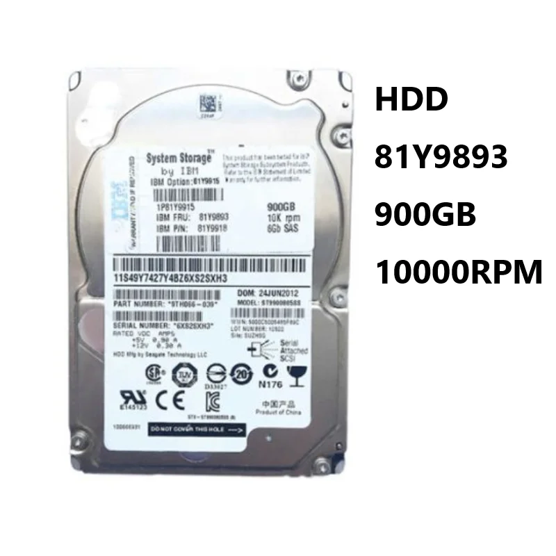 Nieuwe Hdd 00y5782 4Tb 7200Rpm Sas 6 Gb/s 128Mb Cache 3.5-Inch Harde Schijf Voor I + Bm Storwize V5000