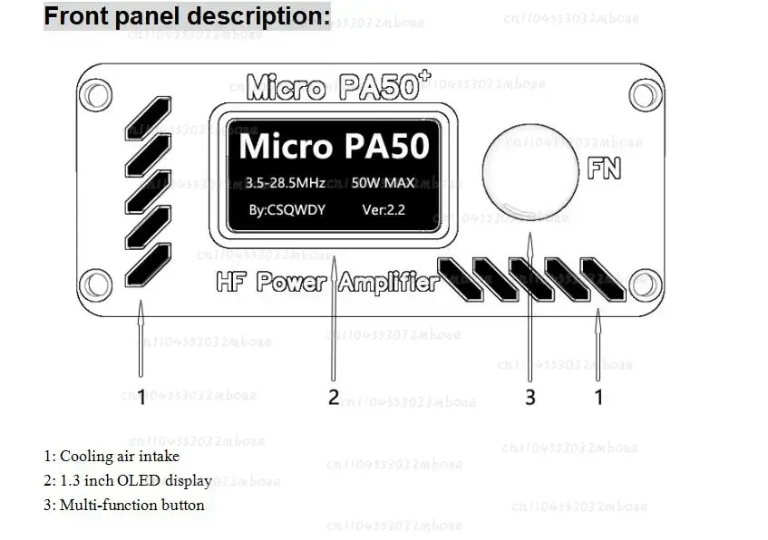 For Micro PA50-3 50W 3.5MHz-28.5MHz 1.3inch OLED Screen Shortwave HF Power Amplifier SWR Meter LPF Filter Update PA50 +