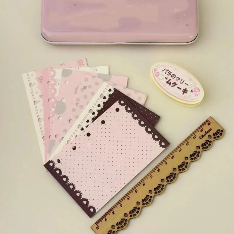 M5 Loose Leaf Binder Refill Paper 60 Sheets 6 Decorative Designs 6 Hole Planner Insert for Home Office School Note Taking