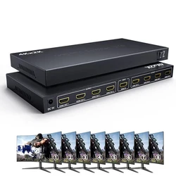 8 Port HDMI Splitter 1x8 4K 30Hz HDMI Video Splitter 1 In 8 Out HDMI Distributor Amplifier 8 HDMI Display Duplicate for PC HDTV