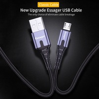 Durable Essager USB Cable LED 1M/2M/3M Data Wire Cord 3A Micro/Type-c Charger Cable