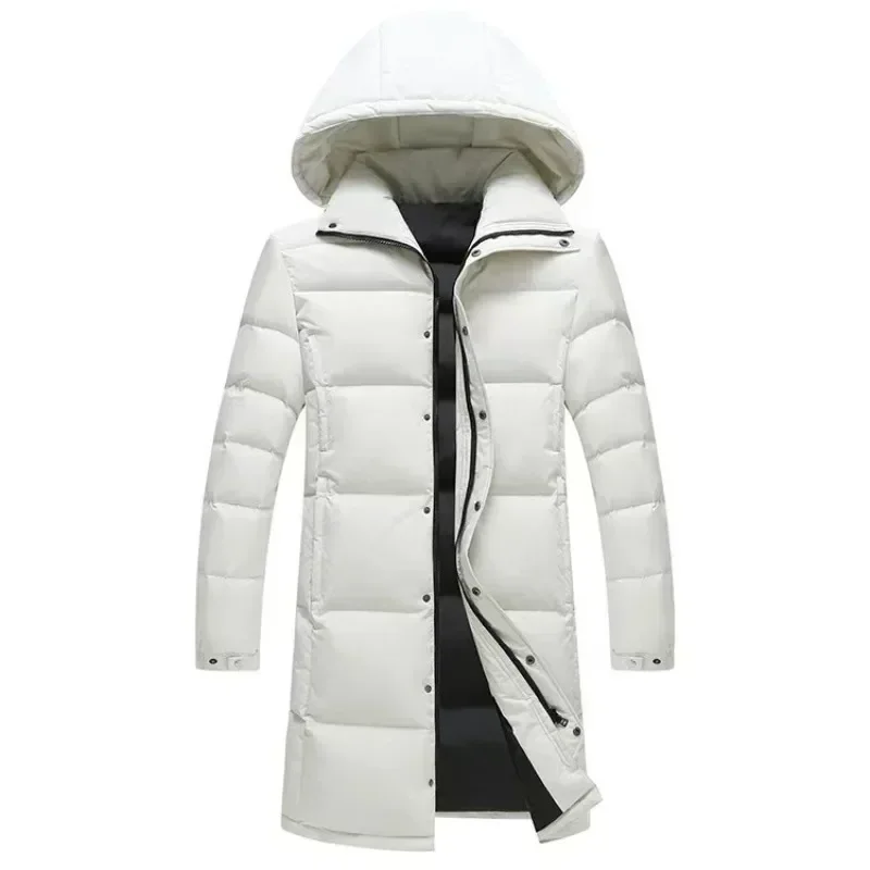 New Winter Duck Down Coats Men Hooded Long Puffer Jackets Unisex Casual Parkas Quality Couples Outdoor Windproof Warm Jackets 3X