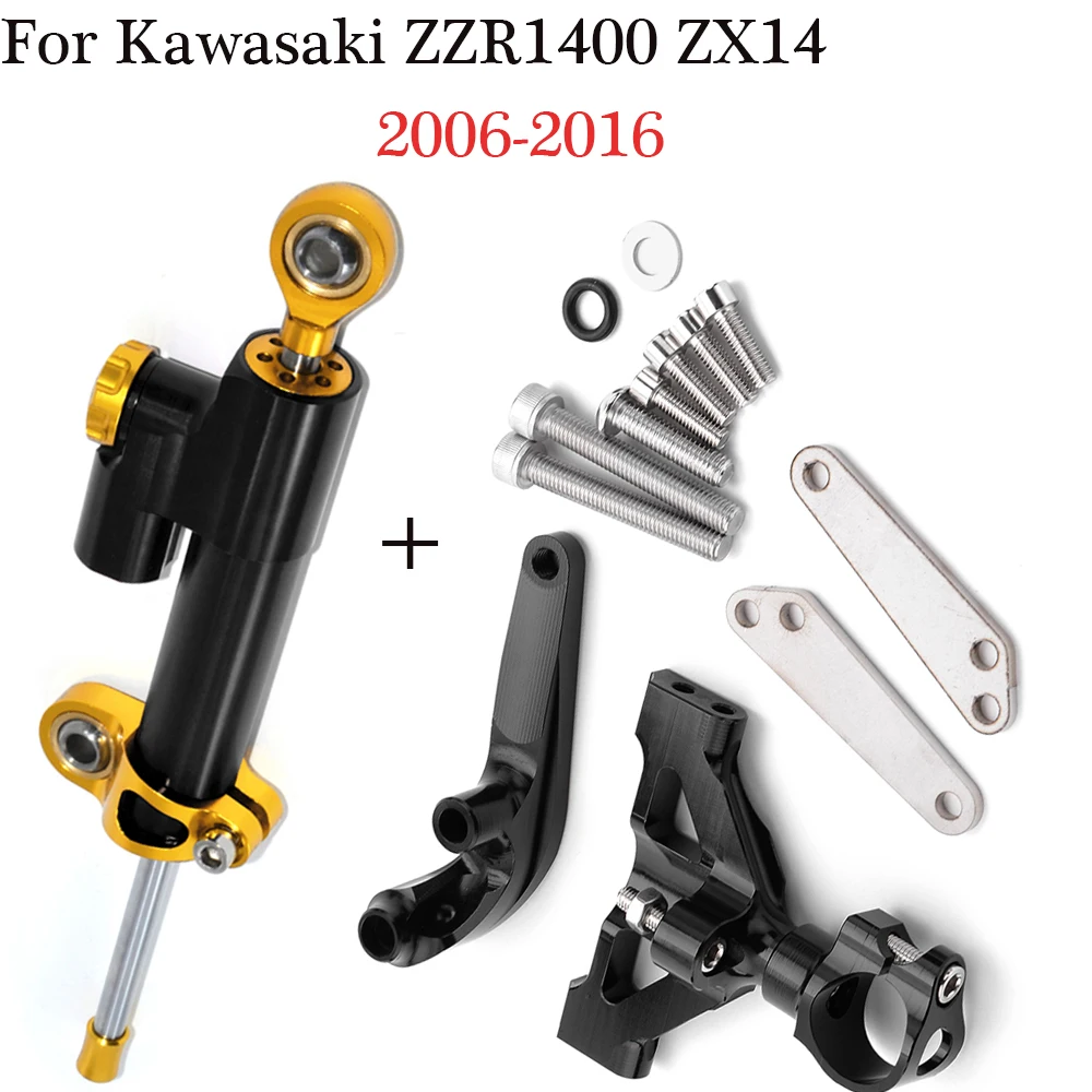 

Motorcycle CNC Steering Damper Mount Kit Holder shock absorber direction damping bracket For Kawasaki ZZR1400 ZX14 2006-2016