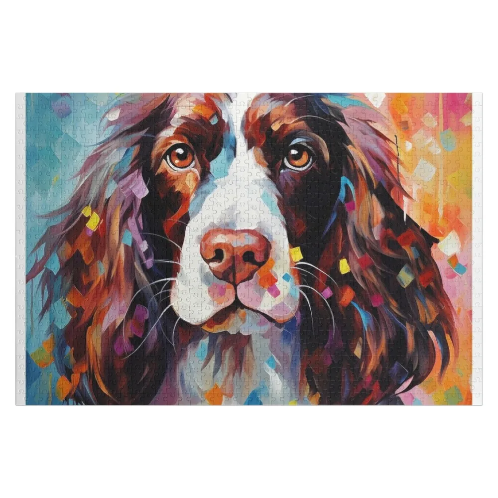 

Dancing with an English Springer Spaniel Jigsaw Puzzle Personalized Baby Toy Personalised Name Puzzle