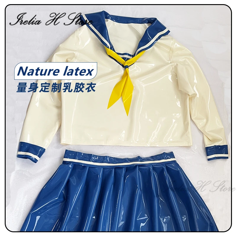 Irelia H Store Custom size made Nature Latex JK Uniform Sailor Suit skirt Cosplay Costume