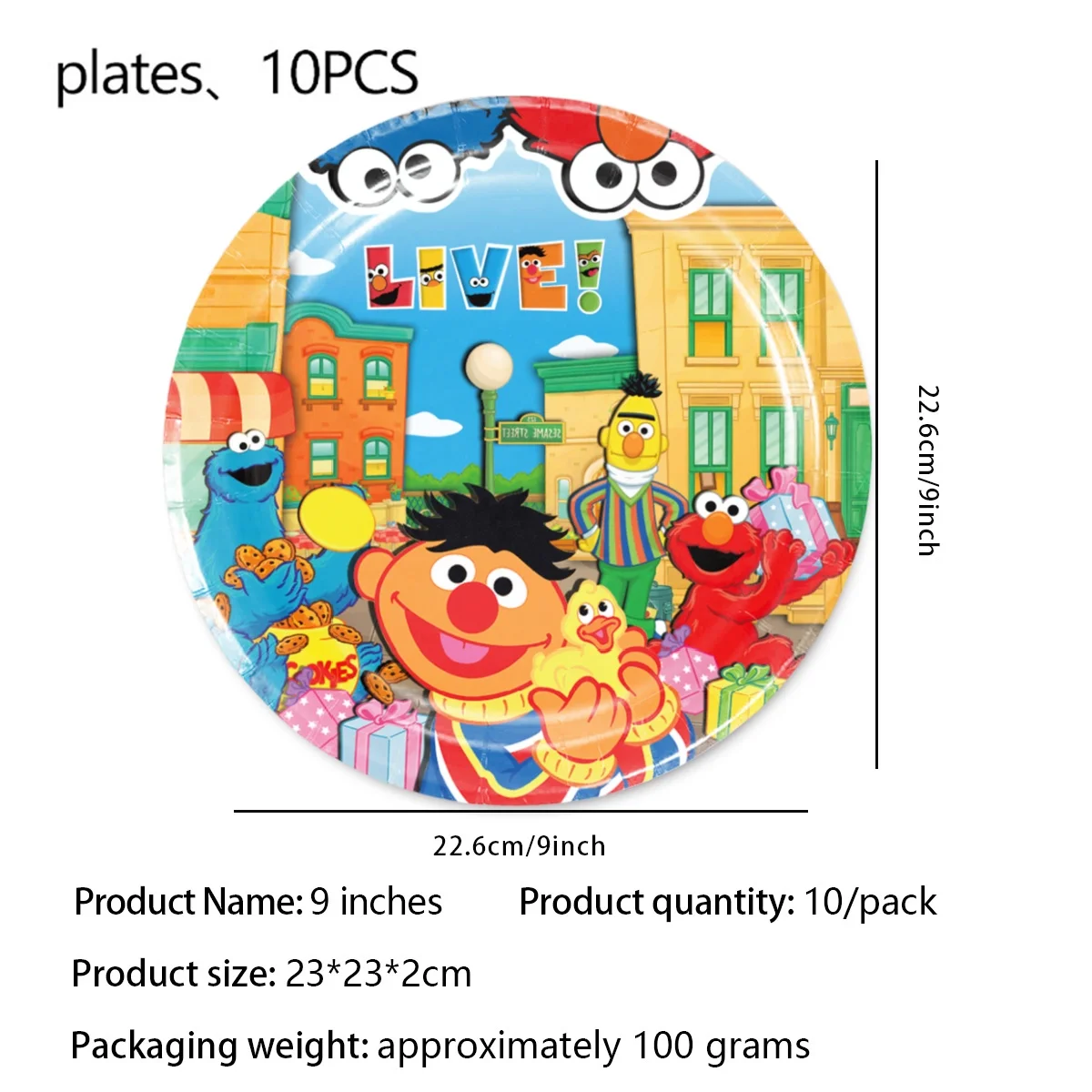 Sesam Cartoon Straße Geburtstag Party Dekoration Elmo Geburtstag Ballon Tischdecke Tasse Teller Geschenk Tasche Baby Dusche Kind Party Gefälligkeiten – Detail 11