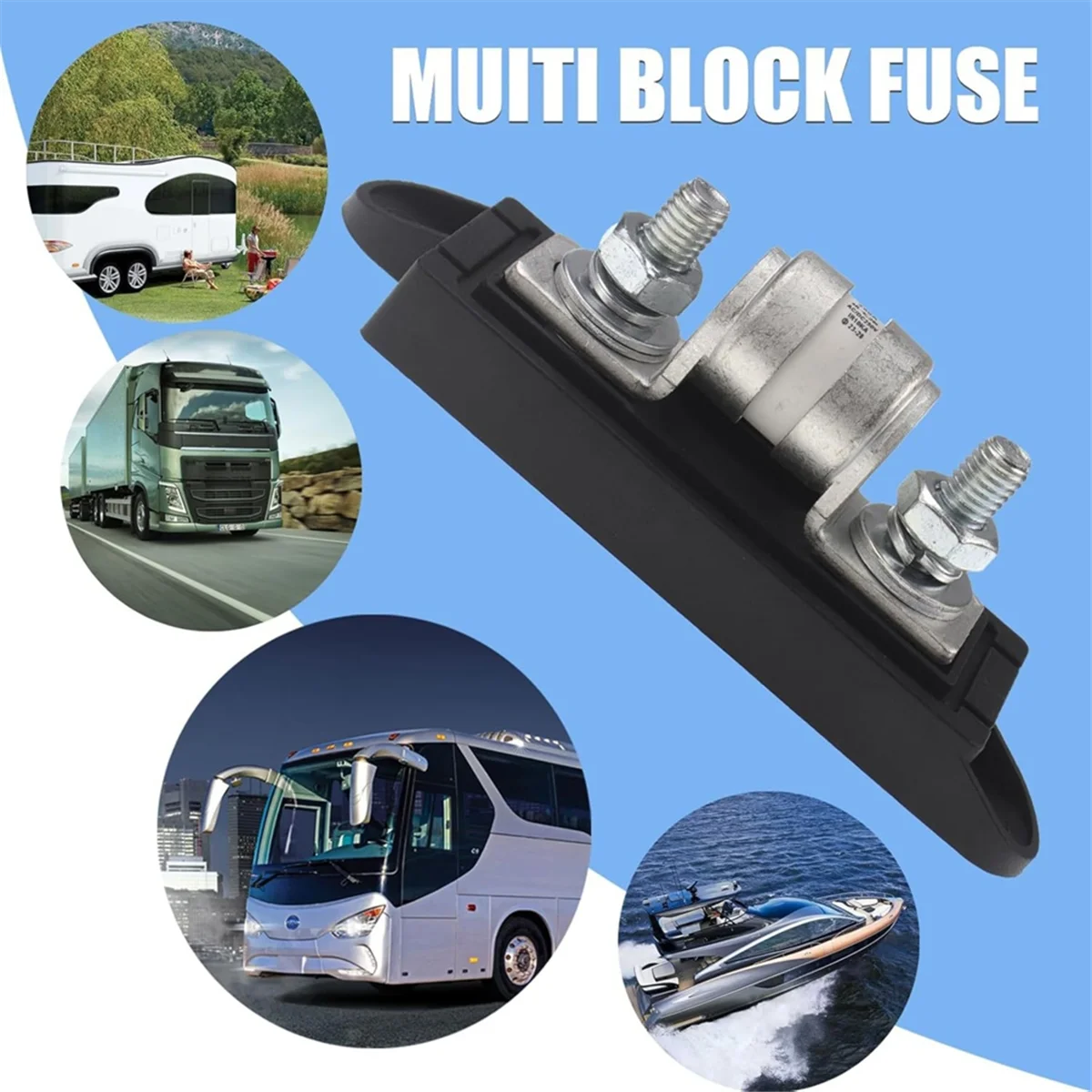 A002 Class T Fuse with 150V DC Operating Block Anl Block 200A Fuse Compatible with Protect 12V Inverters