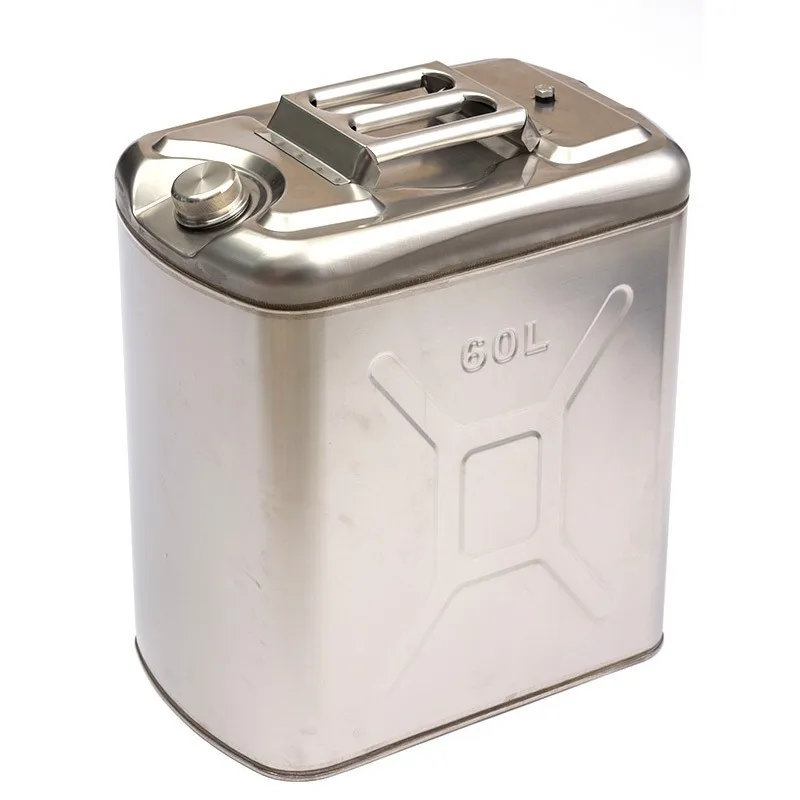 304 Stainless Steel Fuel Can Thickened Portable Petrol Storage Tank Spare Oil Container 10L 20L for Liquid Storage