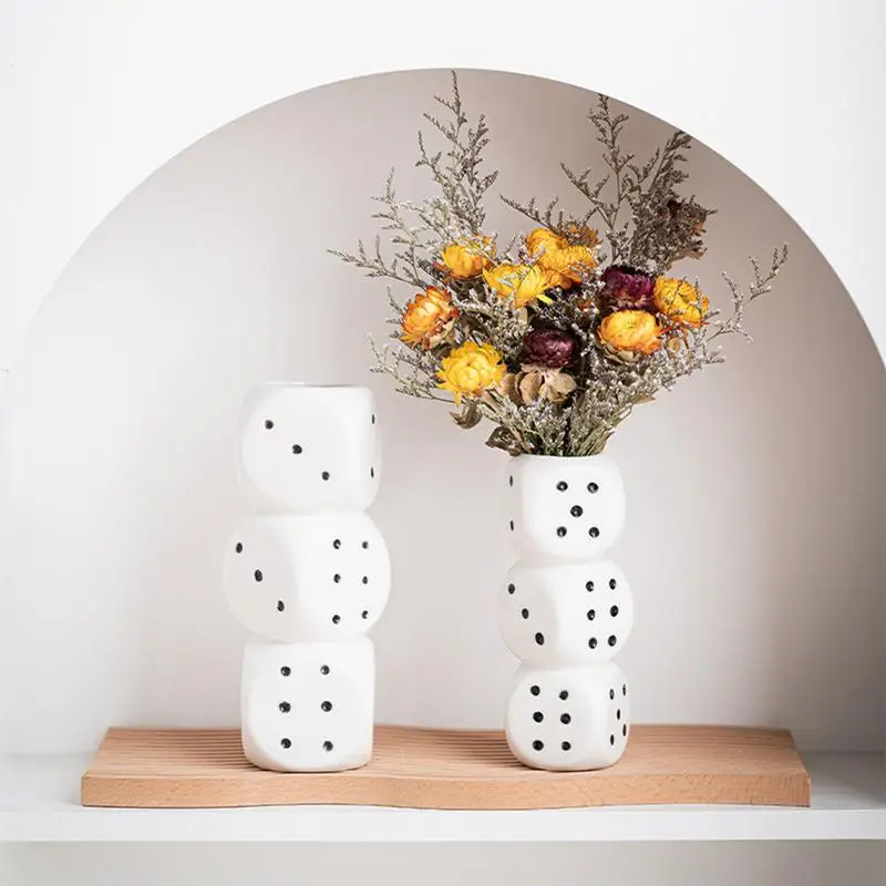 Dice Vase For Flowers Triple Dice Vase Decorative Vase For Flowers Dried Flowers Fireplace Room Decor Bedroom