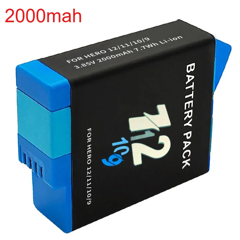 For Gopro Hero11 Battery 2000mAh Battery for GoPro Hero 9 10 11 Hero9 Hero10 Hero11 for GoPro Action Sports Camera