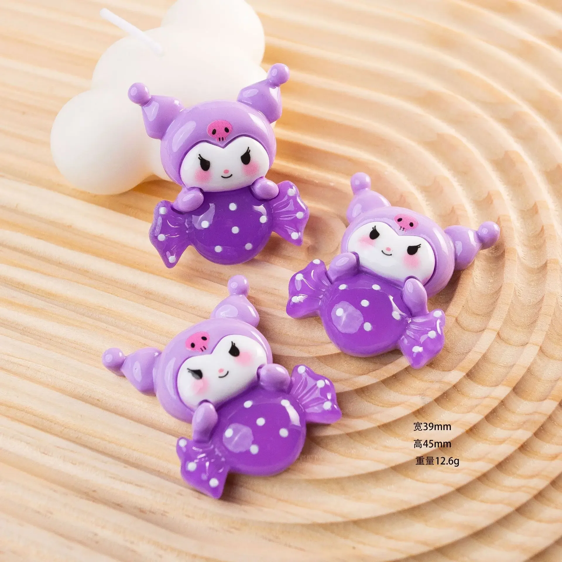 2Pcs Cute sanrio series candy Cartoon Resin Flatback Handmade Resin Accessories Crafts Materials Scrapbooking Embellishments