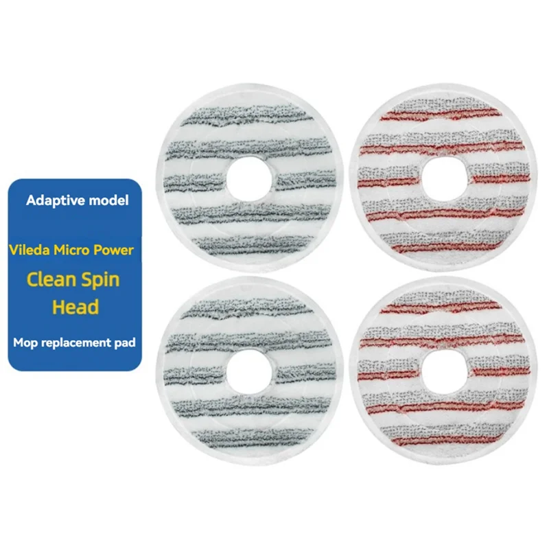 A15Q-Microfiber Mop Pads Replacement For Vileda Clean Spin Mop Head Refills Washable Head Mop For Cleaning Floor