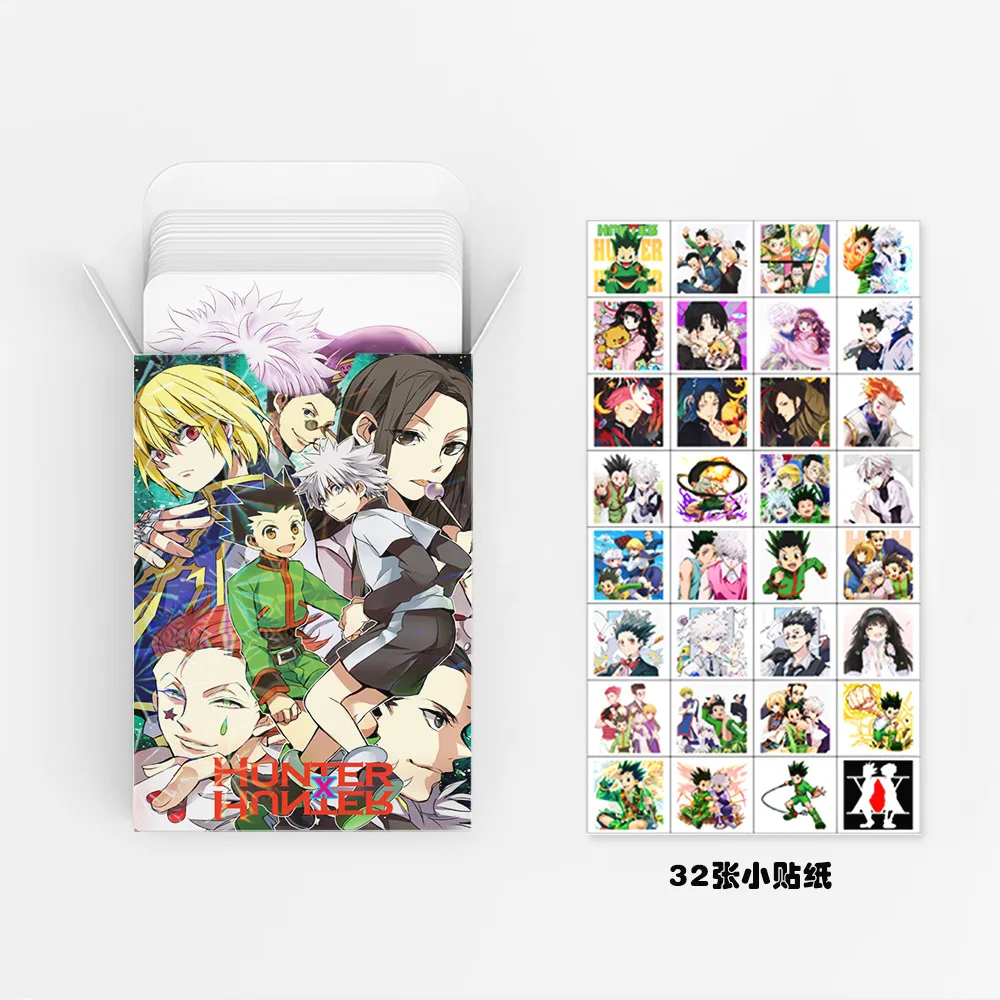 60+32Pcs/Set Hunter X Hunter Lomo Card Japanese Anime Card Games With Stickers Postcard  Photo Gift Toy Fan Collection