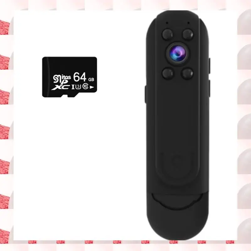 ABGN 1 セットミニロガー HD デジタル 1080P 広角ボディカムモーション検出スナップショットロガー 64 グラムメモリカード付き