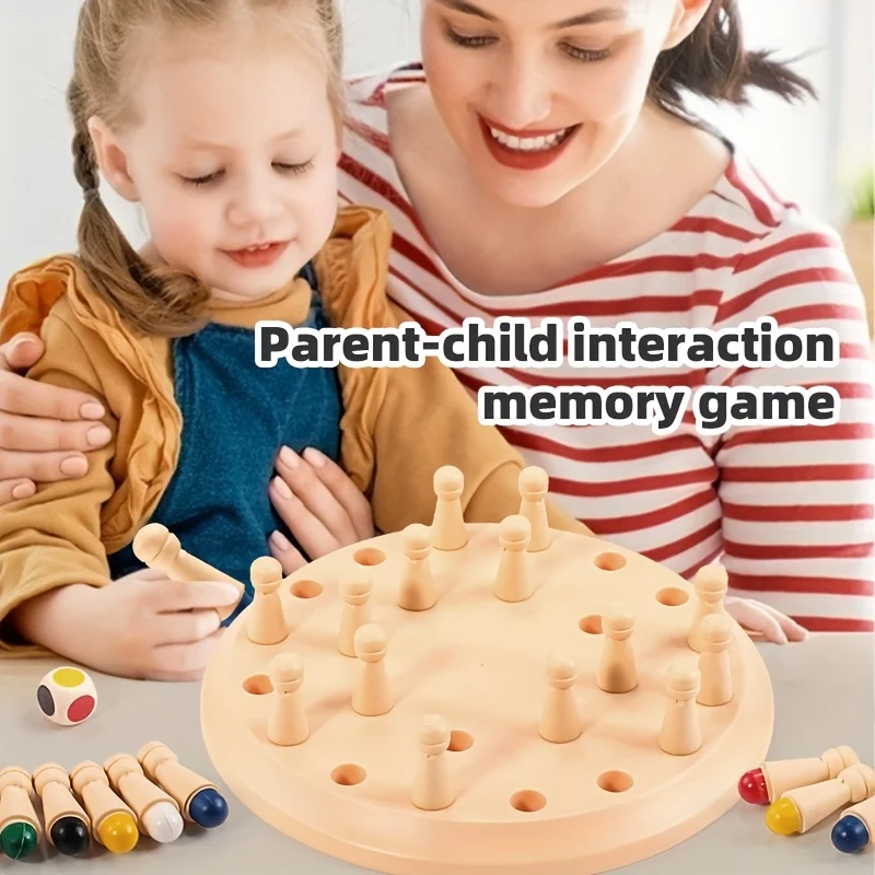 Montessori Memory Chess Matching Game Family Board Games for Kids and Adults Preschool Learning Educational Toys