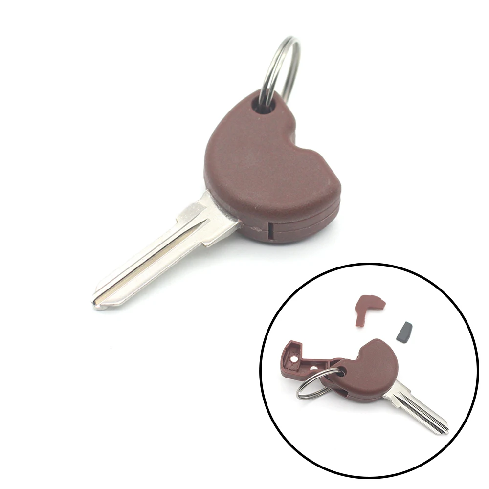 

Pokhaomin Brown Uncut Blank Key + Transponder Chip fit ET4. LX, LXV 125, 200, 250, 300