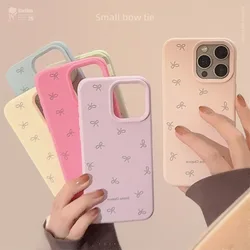 Matte silicone soft cute bow ins jane phone case for iphone 16 plus 15 pro max 12 13 14 promax back cover fundas