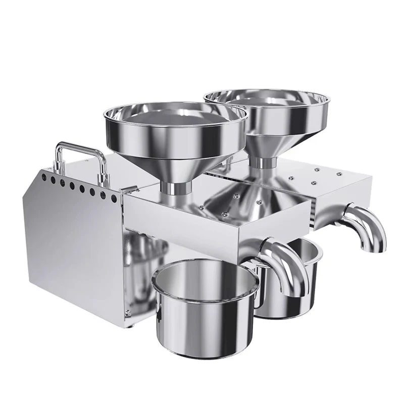 New double-head stainless steel oil extractor - small and medium-sized intelligent cold/hot fully automatic model, 220V/110V