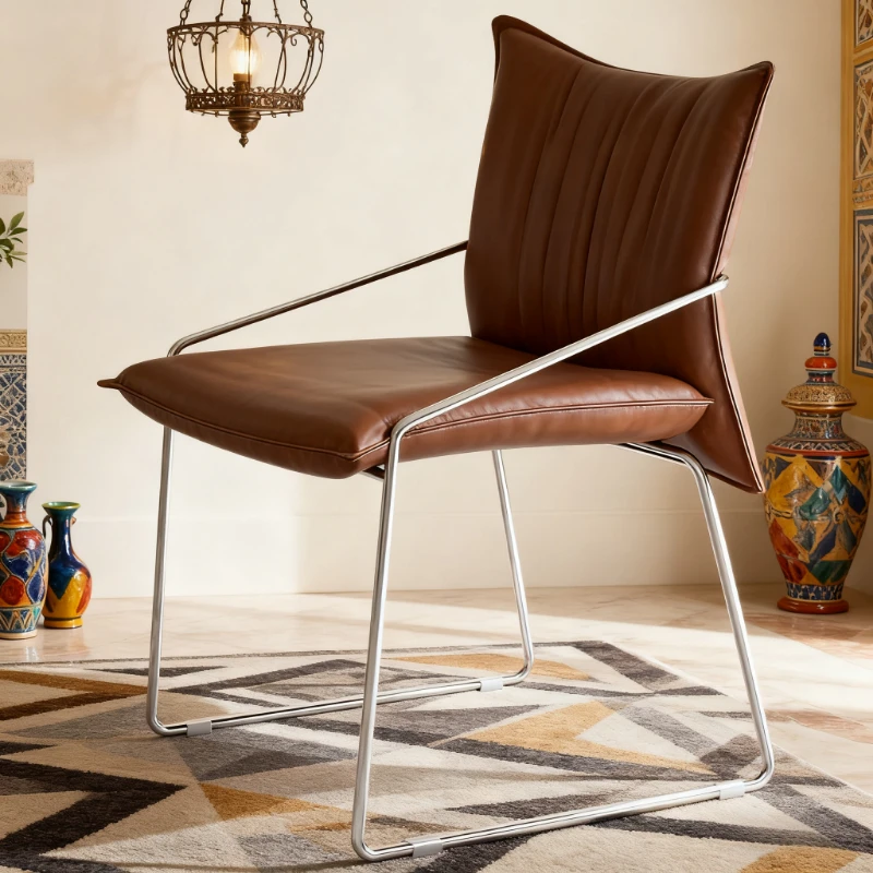 

Дизайнерский стул в средневековом стиле, легкий роскошный обеденный итальянский офисный стул для отдыха, маленькая квартира, одинарная мебель Stoelen