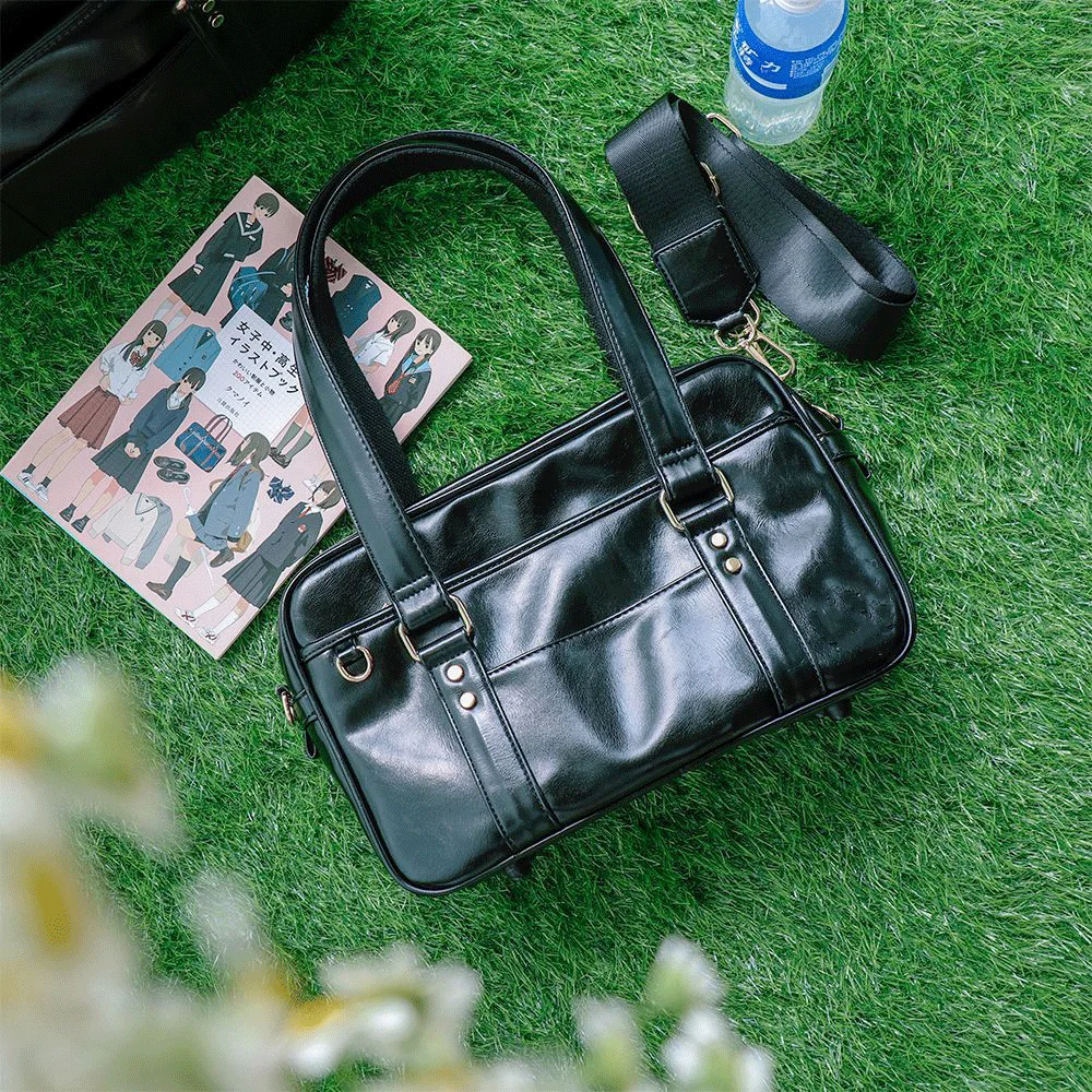 

Японская минималистичная униформа, женская кожаная однотонная сумка на плечо большой вместимости, женская школьная сумка в стиле аниме, сумка подмышки