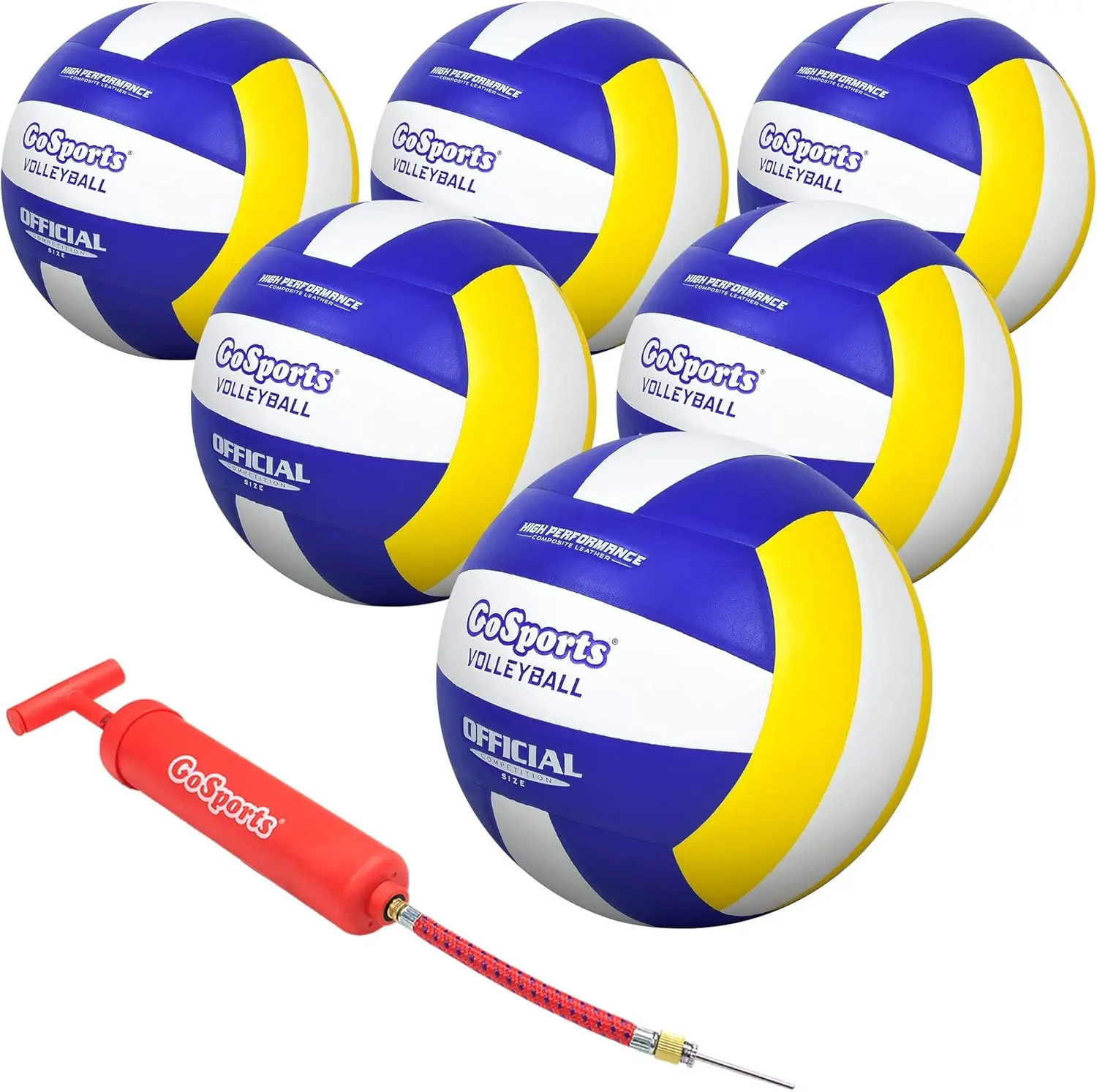 Indoor Competition Volleyball - Made from Synthetic Leather - Includes Ball Pump - Regulation Size and Weight