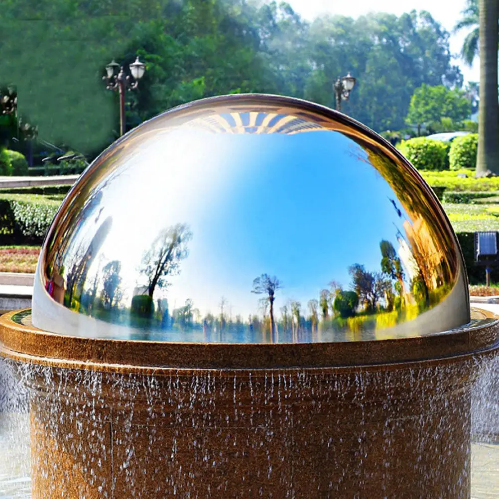 6Pcs Anti-Rust Stainless Steel Gazing Mirror Hemisphere Ball Garden Decoration Hollow Polished Reflective Sphere
