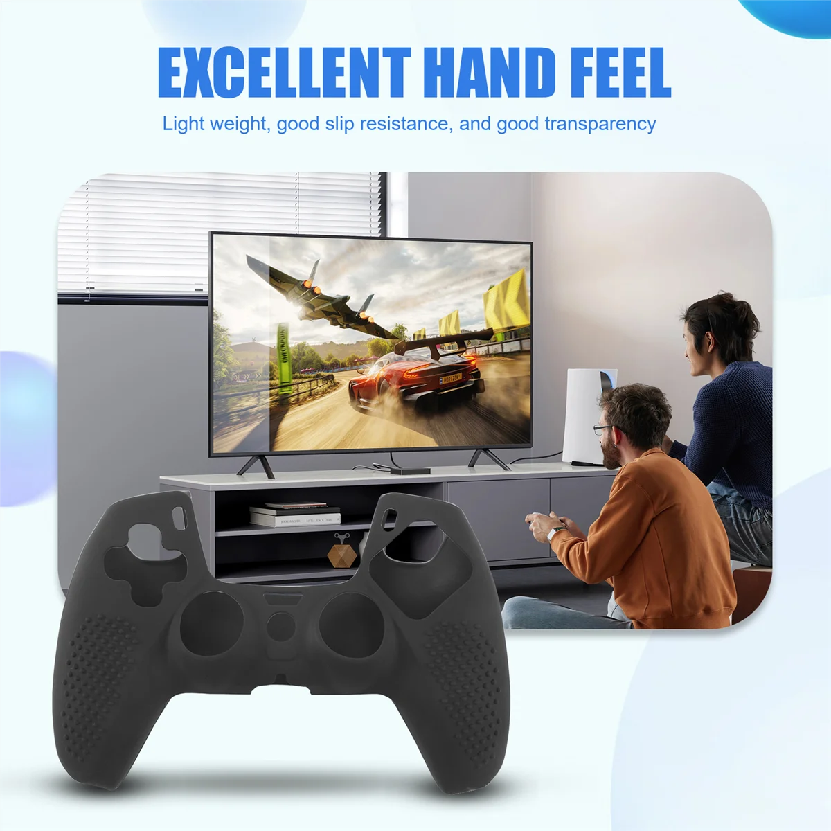 SCLS For Game Controller Silicone Protective Cover for Non-Slip Handle Cover(Black)