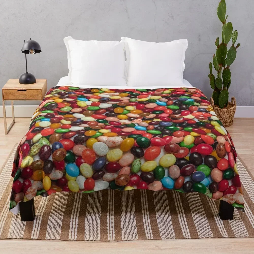 

Gourmet Jelly Bean Candy Photo Pattern Throw Blanket Hairys valentine gift ideas For Sofa Thin Decorative Sofa Blankets
