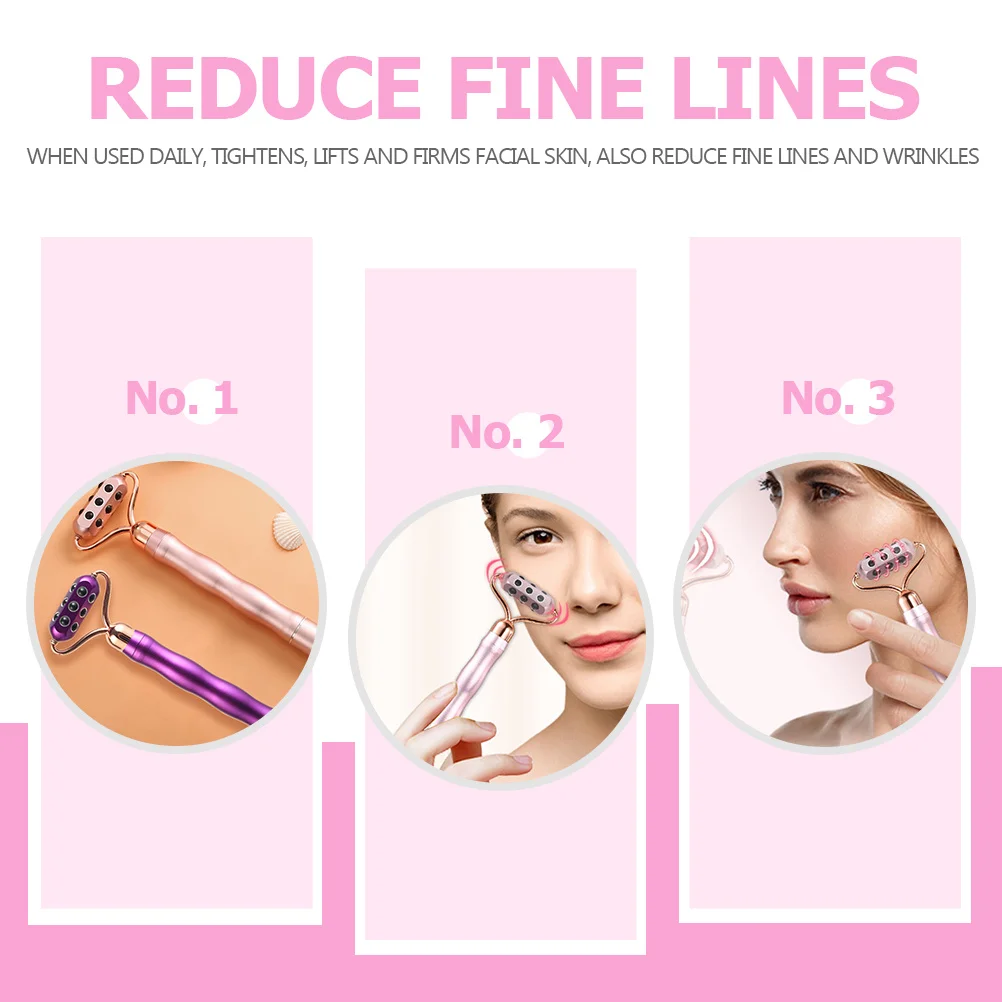

Vibrating Facial Roller with Stone for Face Lifting Firming Wrinkle Reduction Portable Massager for Daily Skincare