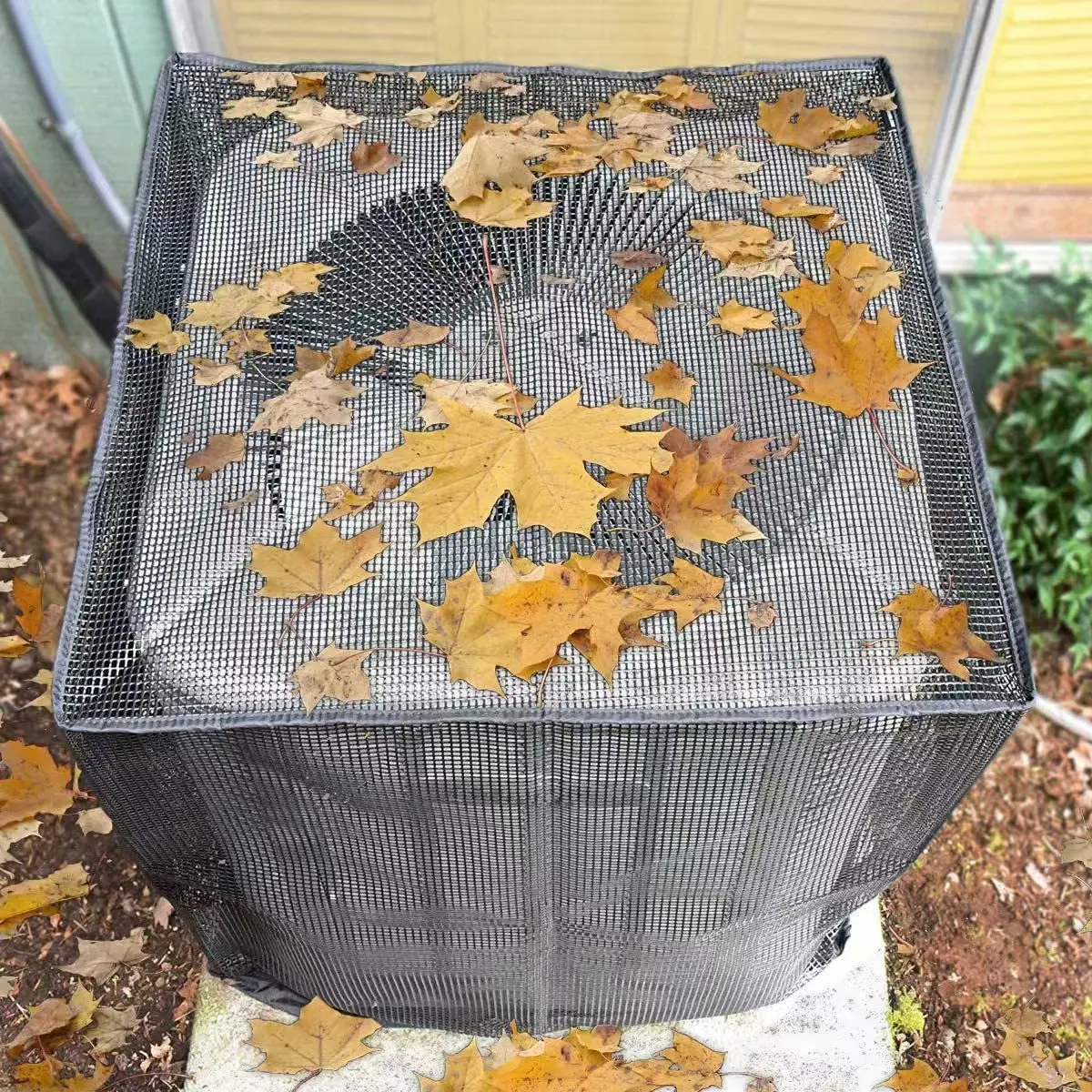 

[Mesh AC Cover] Black Mesh-Style Outdoor Air Conditioner Cover Sleek Design | Ideal for Window AC Units, All-Season Use